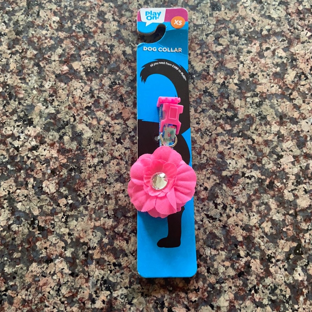 Adorable pink puppy flower collar 🌸🐶